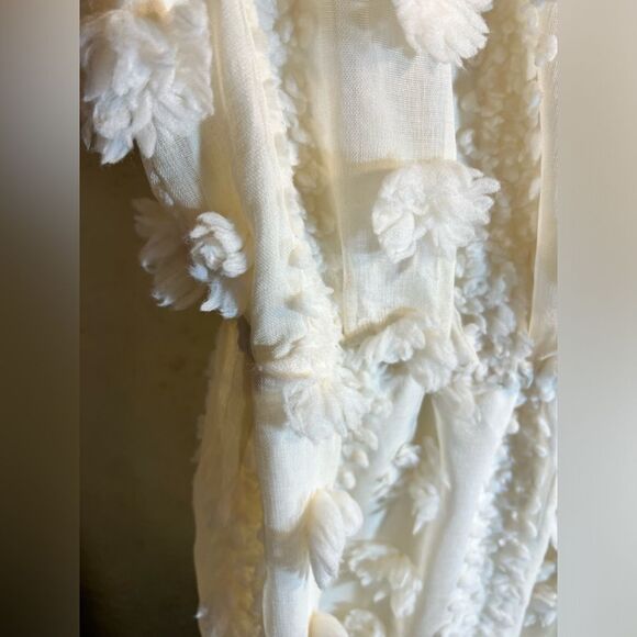 Dress by Vernacular, mini to knee, ivory cream with gorgeous floral poofs Medium - Picture 5 of 16